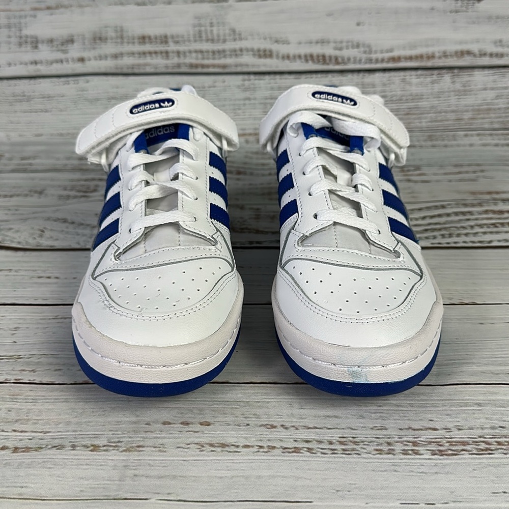 Adidas Kids Forum Low White Royal Blue New Size 5.5 - Picture 3 of 10